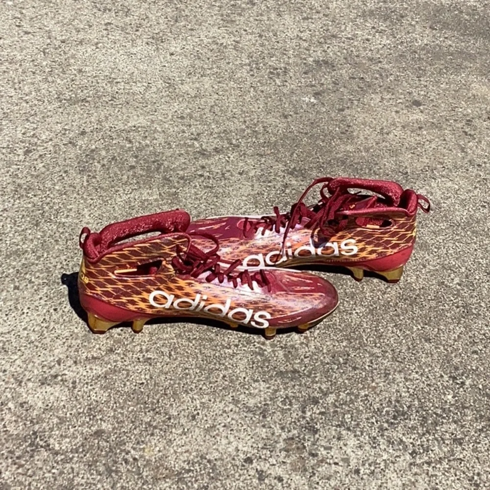 Adidas Men’s Maroon and Gold Athletic Cleats